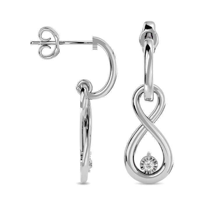 Diamond 1/20 ct tw Infinity Earrings in Sterling Silver