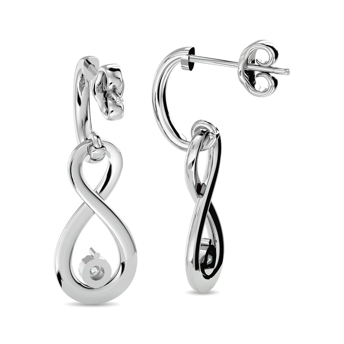 Diamond 1/20 ct tw Infinity Earrings in Sterling Silver