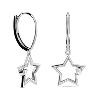 Thumbnail for Diamond 1/20 ct tw Star Earrings in Sterling Silver