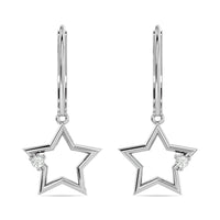 Thumbnail for Diamond 1/20 ct tw Star Earrings in Sterling Silver