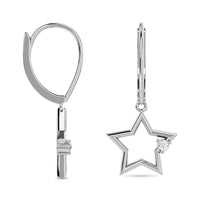 Thumbnail for Diamond 1/20 ct tw Star Earrings in Sterling Silver