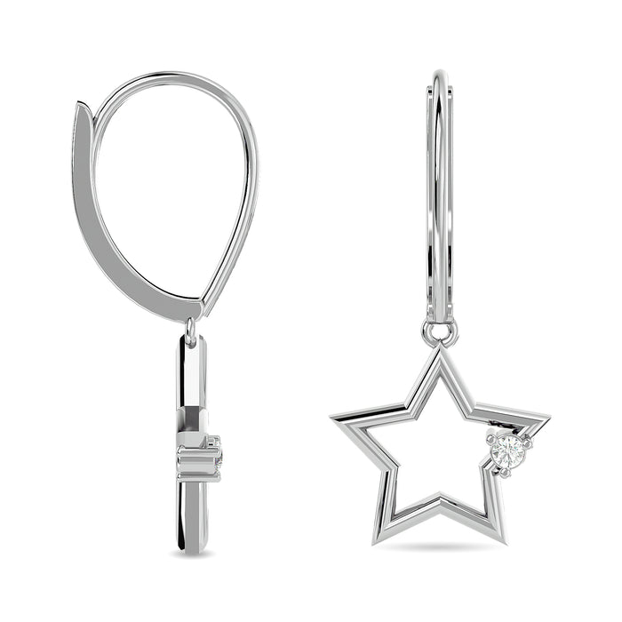 Diamond 1/20 ct tw Star Earrings in Sterling Silver