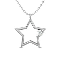 Thumbnail for Diamond 1/20 ct tw Star Pendant in Sterling Silver