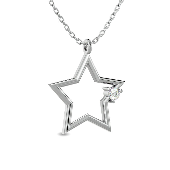 Diamond 1/20 ct tw Star Pendant in Sterling Silver