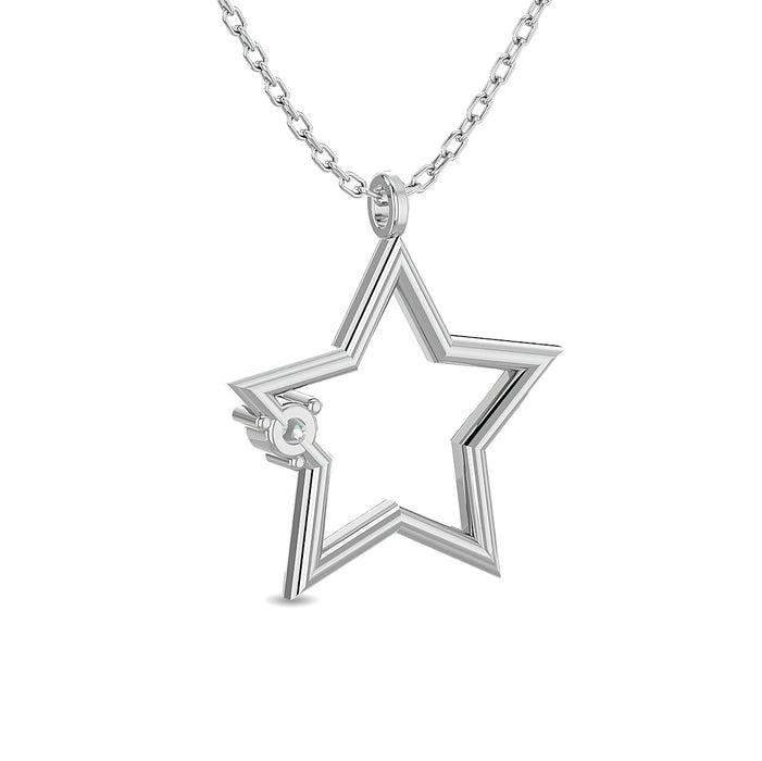 Diamond 1/20 ct tw Star Pendant in Sterling Silver