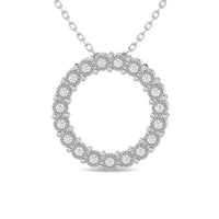 Thumbnail for Diamond 1/6 ct tw Circle Fashion Pendant in Sterling Silver