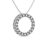Thumbnail for Diamond 1/6 ct tw Circle Fashion Pendant in Sterling Silver