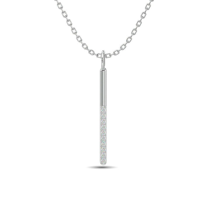 10KT WHITE GOLD 1/10CT TW DIAMOND PENDANT