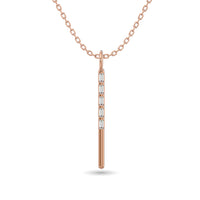 Thumbnail for Diamond 1/10 Ct.Tw. Straight Baguette Bar Pendant in 10K Rose Gold