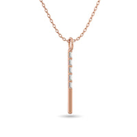 Thumbnail for Diamond 1/10 Ct.Tw. Straight Baguette Bar Pendant in 10K Rose Gold