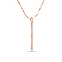 Thumbnail for Diamond 1/10 Ct.Tw. Straight Baguette Bar Pendant in 10K Rose Gold