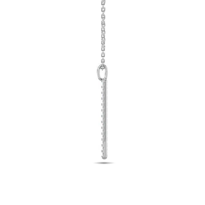 Diamond Bar Pendant 1/8 ct tw in 10K White Gold