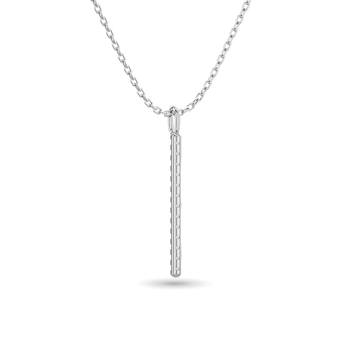 Diamond Bar Pendant 1/8 ct tw in 10K White Gold