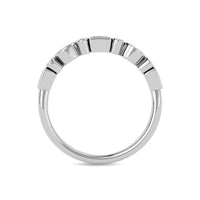 Thumbnail for Diamond 1/5 ct tw Round and Straight Baguette Stackable Ring  in 14K White Gold