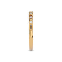 Thumbnail for Diamond 1/5 ct tw Round and Straight Baguette Stackable Ring  in 14K Yellow Gold