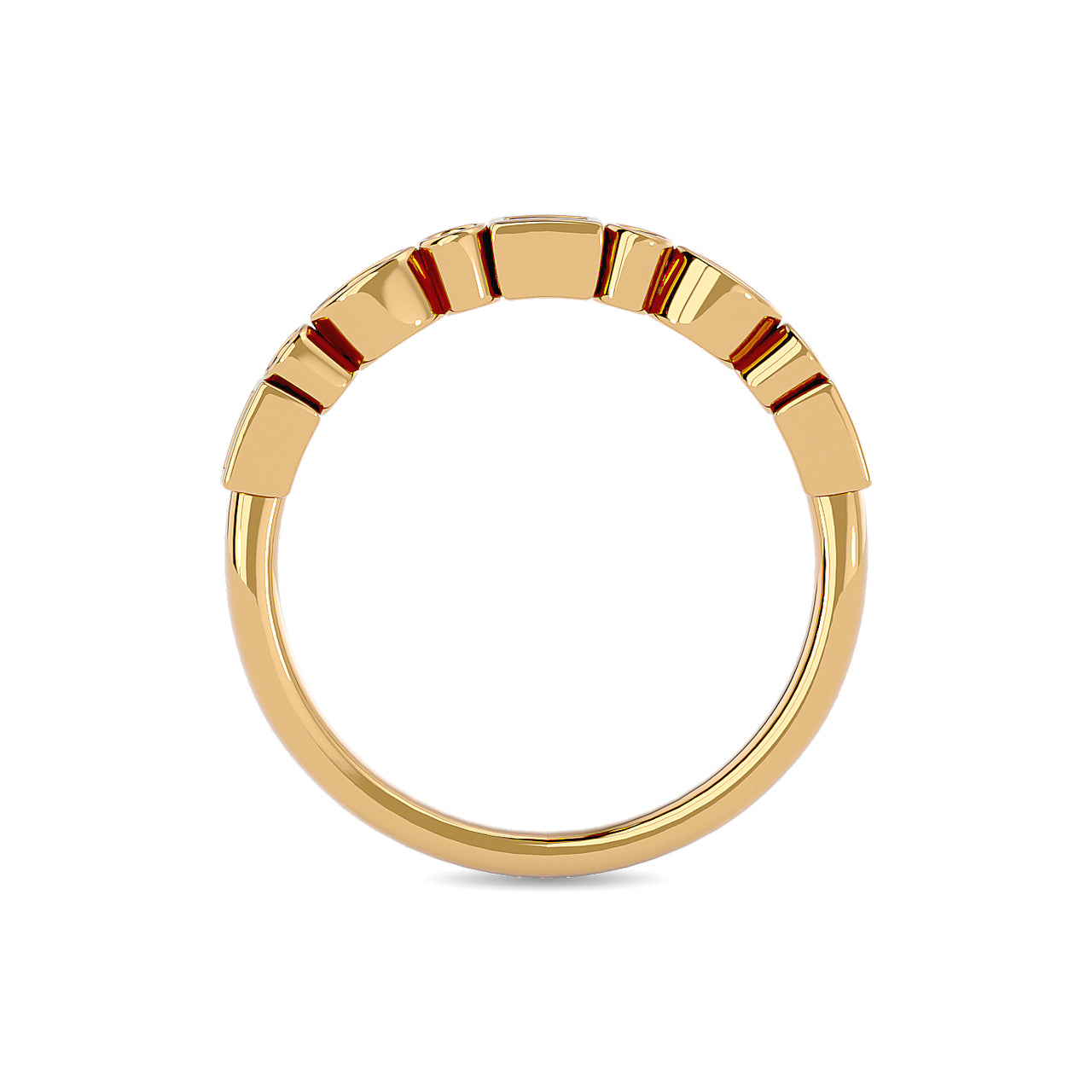 Diamond 1/5 ct tw Round and Straight Baguette Stackable Ring  in 14K Yellow Gold