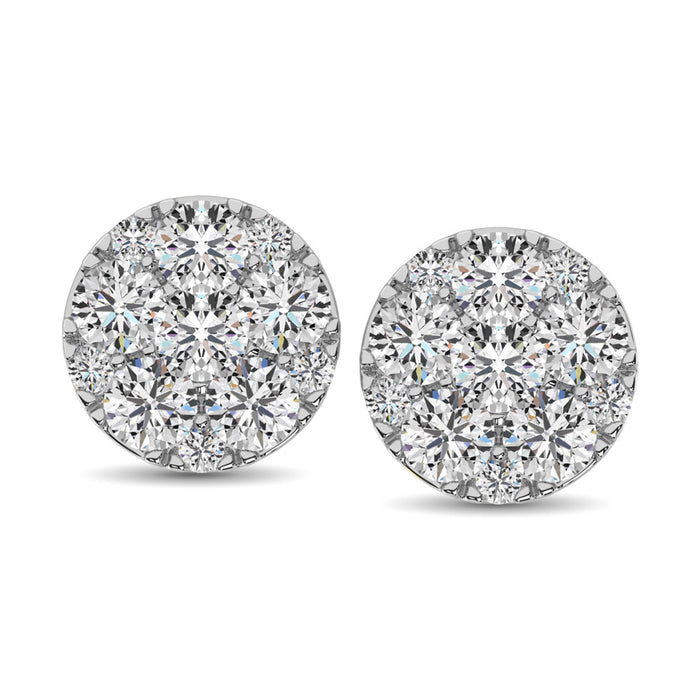 Diamond Stud Earrings 1 ct tw Round-cut in 10K White Gold