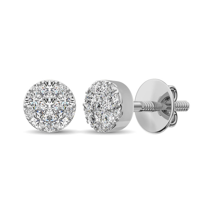 Diamond Stud Earrings 1 ct tw Round-cut in 10K White Gold