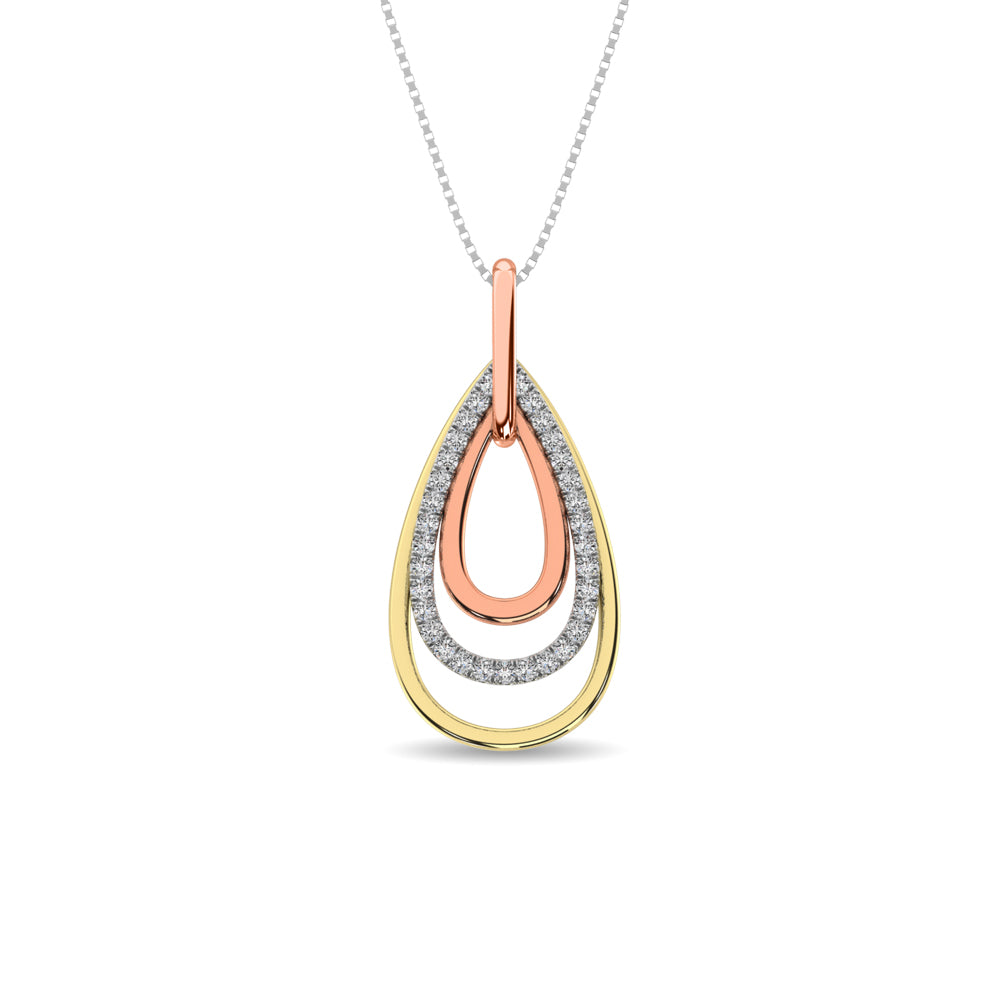 Diamond 1/5 ct tw Fashion Pendant in 14K Two Tone Gold
