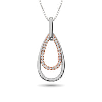 Thumbnail for Diamond 1/8 ct tw Fashion Pendant in 10K White and Rose Gold