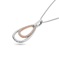 Thumbnail for Diamond 1/8 ct tw Fashion Pendant in 10K White and Rose Gold