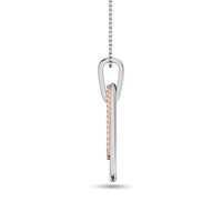 Thumbnail for Diamond 1/8 ct tw Fashion Pendant in 10K White and Rose Gold