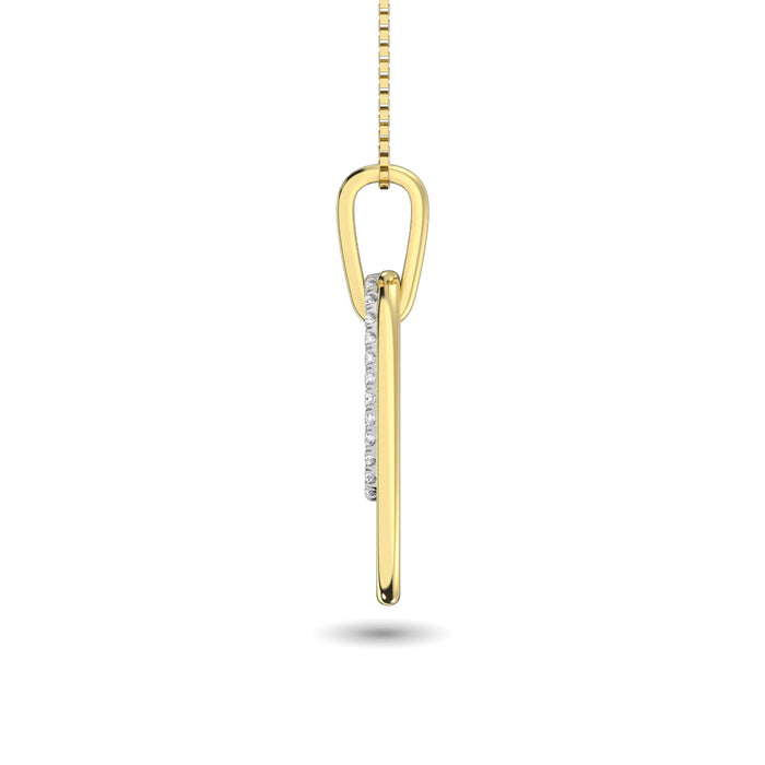 Diamond 1/8 ct tw Fashion Pendant in 10K White and Yellow Gold