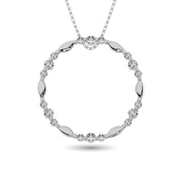 Thumbnail for Diamond 1/4 ct tw Circle Pendant in 14K White Gold