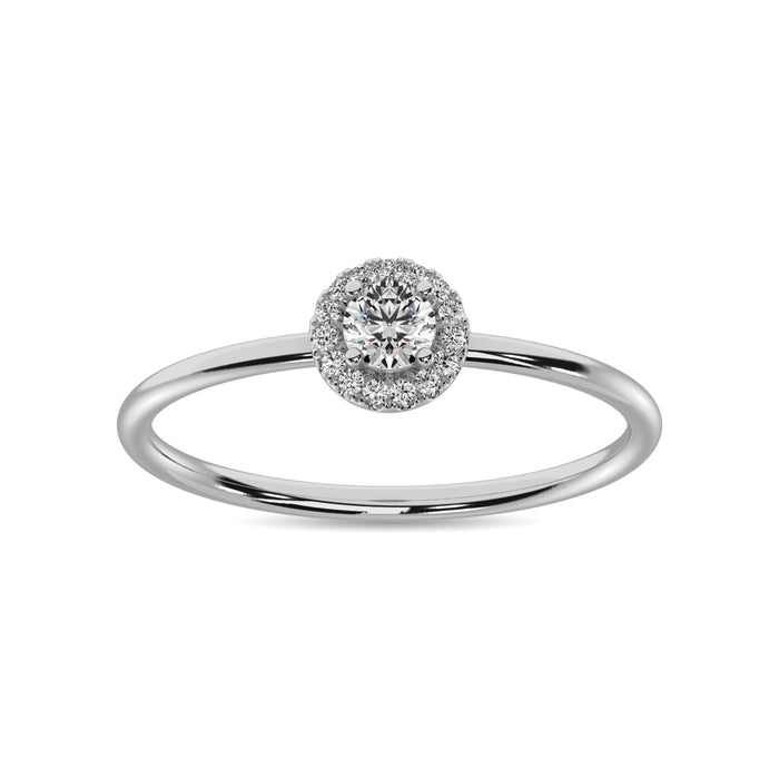 Diamond 1/5 ct tw Round Cut Fashion Ring in 10K White Gold