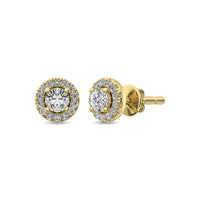 Thumbnail for Diamond 1/3 ct tw Round Cut Fashion Earrings in 10K Yellow Gold