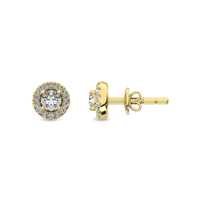 Diamond 1/3 ct tw Round Cut Fashion Earrings in 10K Yellow Gold