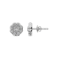 Thumbnail for Diamond 2/5 ct tw Flower Earrings in 10K White Gold
