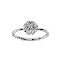Thumbnail for Diamond 1/4 ct tw Flower Ring in 10K White Gold