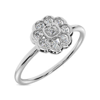 Thumbnail for Diamond 1/4 ct tw Flower Ring in 10K White Gold