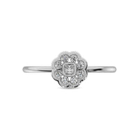 Thumbnail for Diamond 1/4 ct tw Flower Ring in 10K White Gold