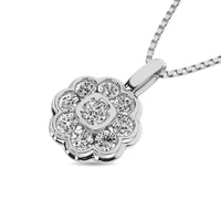 Thumbnail for Diamond 1/4 ct tw Flower Pendant in 10K White Gold