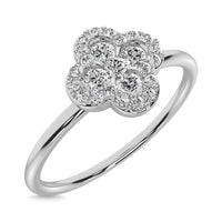 Thumbnail for Diamond 1/4 ct tw Clover Ring in 14K White Gold