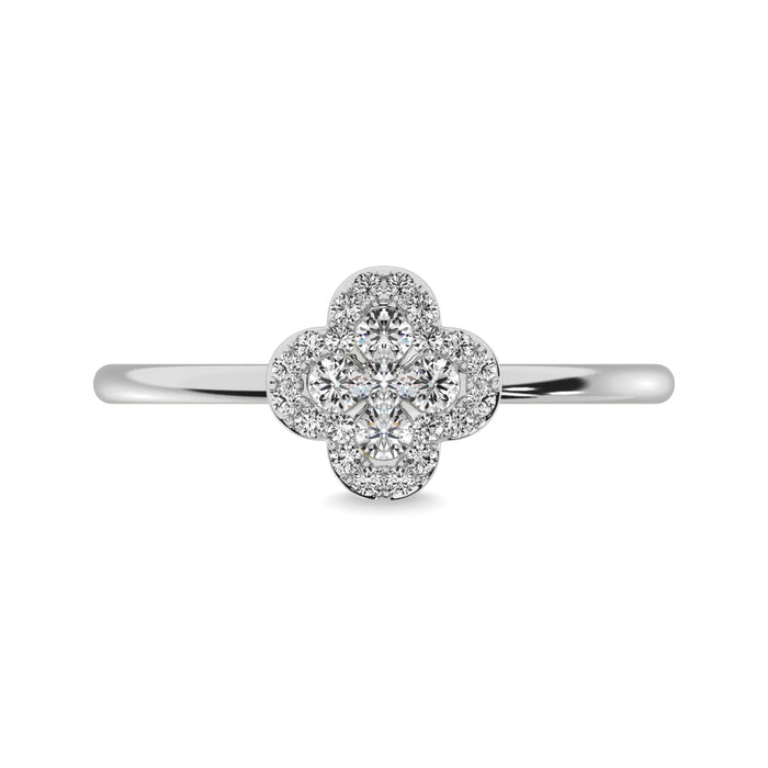 Diamond 1/4 ct tw Clover Ring in 14K White Gold