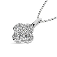 Thumbnail for Diamond Clover Pendant 1/3 ct tw in 14K White Gold