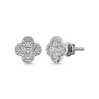 Thumbnail for Diamond Clover Earrings 3/8 ct tw in 14K White Gold