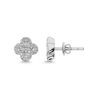 Thumbnail for Diamond Clover Earrings 3/8 ct tw in 14K White Gold