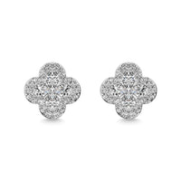 Thumbnail for Diamond Clover Earrings 3/8 ct tw in 14K White Gold