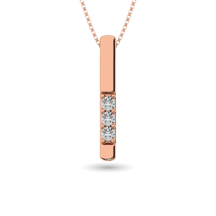 Diamond 1/20 ct tw Triology Pendant in 10K Rose Gold