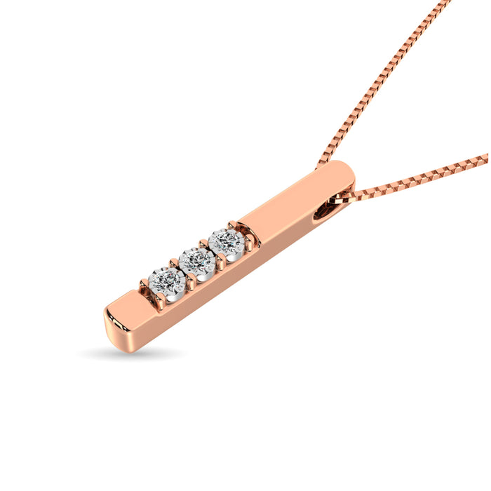 Diamond 1/20 ct tw Triology Pendant in 10K Rose Gold