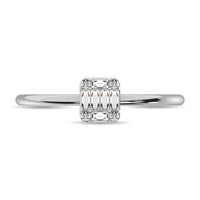Thumbnail for Diamond 1/10 ct tw Round and Baguette Cut Ring in 10K White Gold