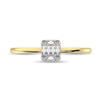 Thumbnail for Diamond 1/10 ct tw Round and Baguette Cut Ring in 10K Yellow Gold