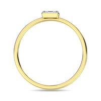 Thumbnail for Diamond 1/10 ct tw Round and Baguette Cut Ring in 10K Yellow Gold