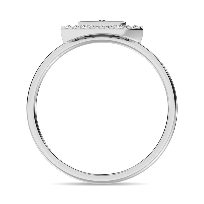 Diamond 1/10 ct tw Round Cut Fashion Ring in 10K White Gold