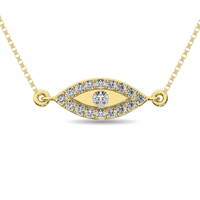 Diamond 1/10 ct tw Round Cut Fashion Necklace in 10K Yellow Gold