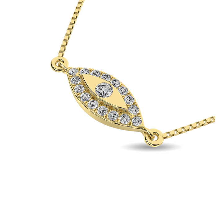 Diamond 1/10 ct tw Round Cut Fashion Necklace in 10K Yellow Gold